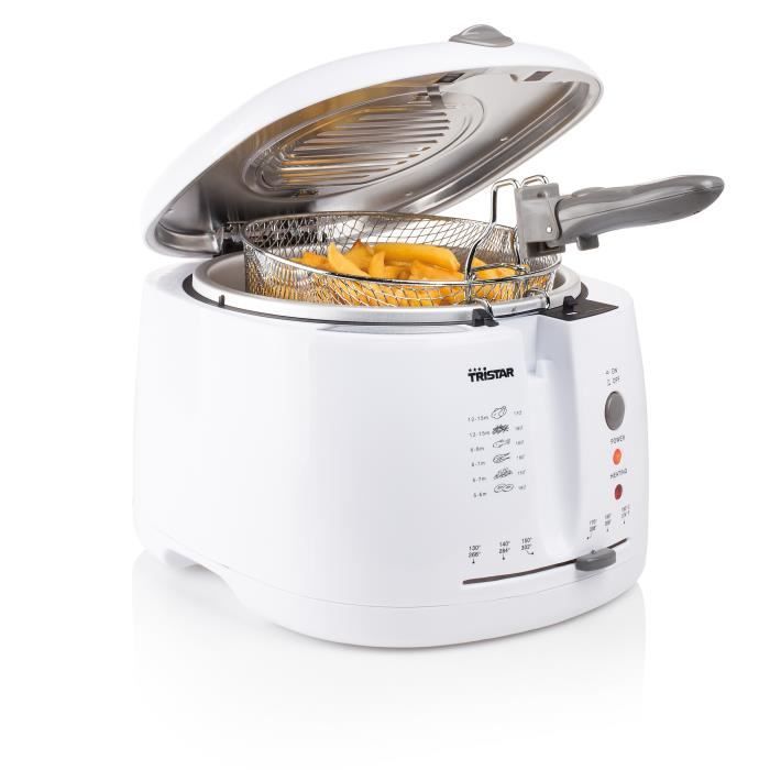 Friteuse Tristar FR-6904 – contenance  : 2,5 litres – Extérieur « cool touch », Blanc