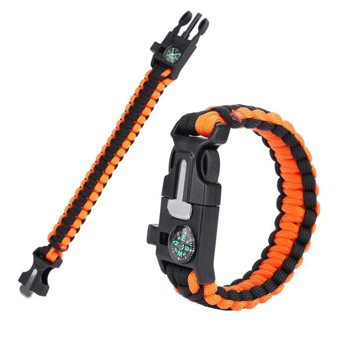 Bracelet de survie Paracord Bracelets de survie Paracord pour hommes femmes bracelets d'extérieur Wrap parapluie corde ABI27