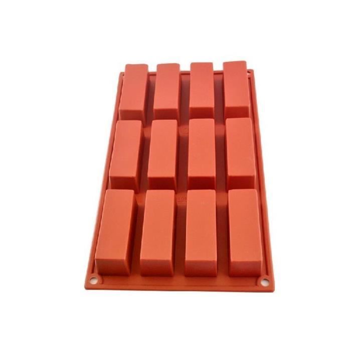 Moule en silicone pour savons-chocolats 12 cavités rectangulaires