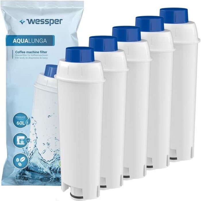 Wessper Filtre à eau, pièces de rechange pour cafetiere DeLonghi ECAM Magnifica S 23.420.S