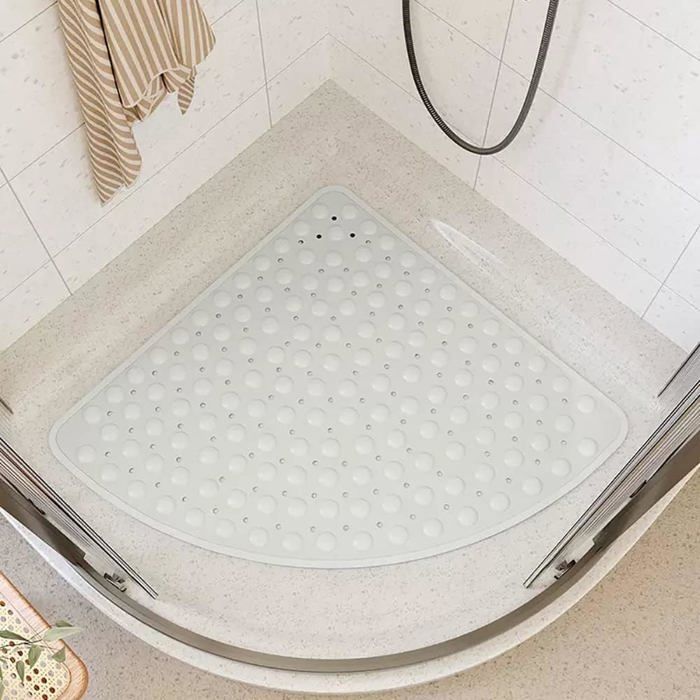 Tapis De Douche Antidérapant Inntek Triangulaire 54x54 Cm - Massant, Antibactérien Avec Trou De Drainage