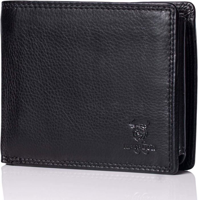 Portefeuille Homme En Cuir Véritable Avec Blocage RFID - Fermeture Bouton, Léger