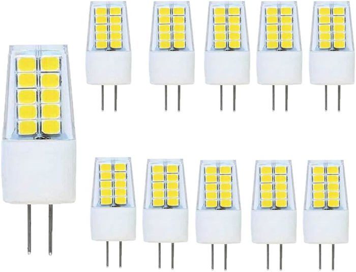 Lot 10 Ampoules LED T4.2 SMD 1210 Blanc 6000K – 20 Lm Ultra Lumineuses Pour Tableau De Bord Voiture