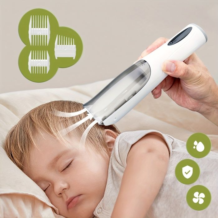 Tondeuse à cheveux sous vide pour bébé rechargeable pratique pour des coupes de cheveux de bébé en toute sécurité