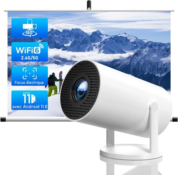 Android 11.0] Mini Videoprojecteur 4K Projecteur 18000 Lux