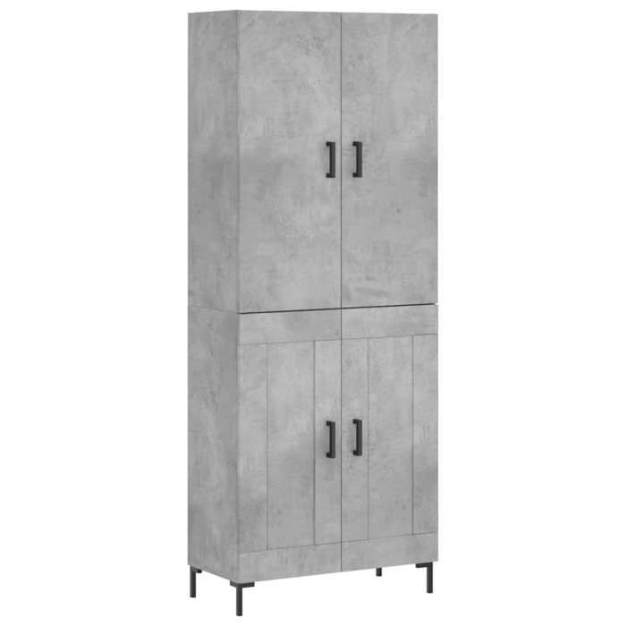 Buffet bas armoire commode Buffet haut meuble de rangement Gris béton 69 5x34x180cm Bois dingénierie 5783846 FrenchDays