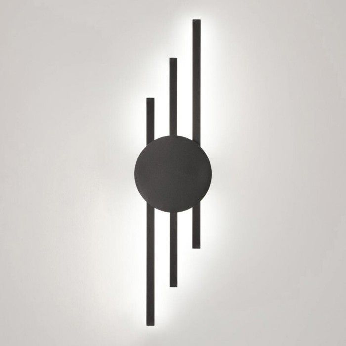 WOTTES Applique Murale en Acryliquel Interieur Moderne Lampe Noir LED Design 3 Lignes Parallèles Blanc Froid pour Escalier Loft