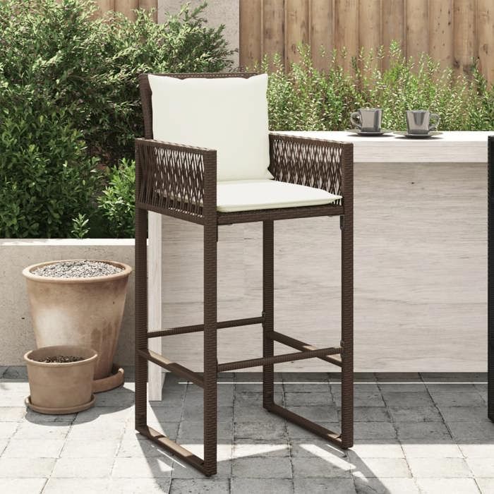 vidaXL Tabourets de bar de jardin Lot de 2 - vue 8