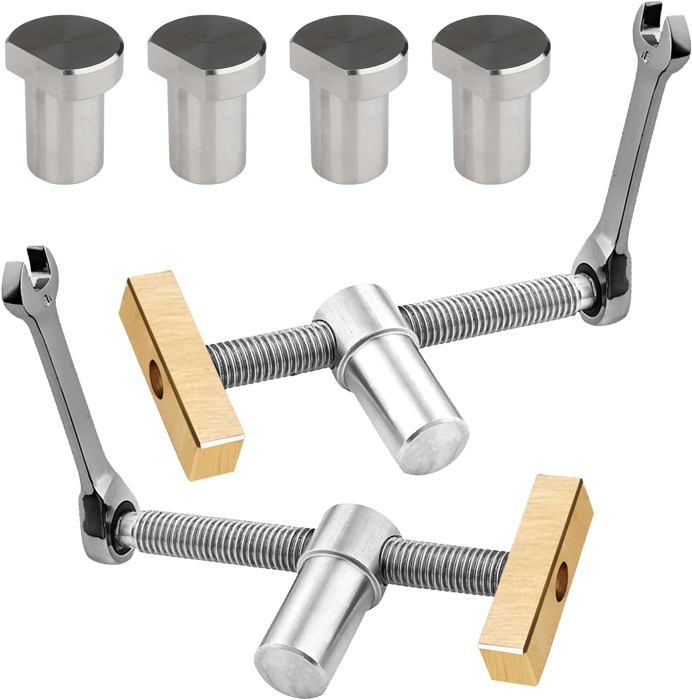 2 étaux D'établi Avec 4 Bench Dogs - Pour Trous De 20mm - Serre-joint Réglable