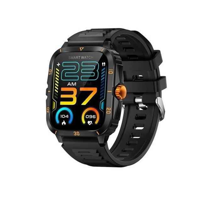Montre connectée KT71 noir orange fréquence cardiaque résistance à