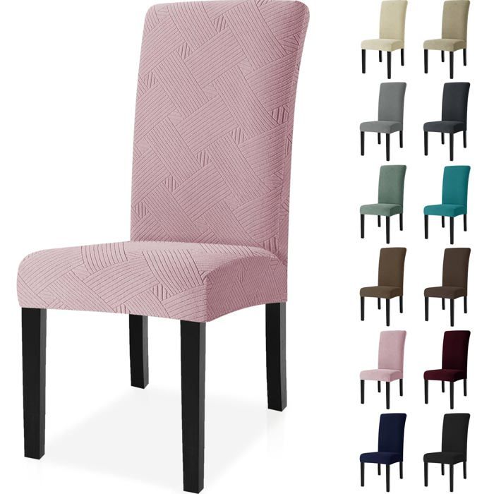 Ystyle Housse De Chaise 2 Pièces Housse Chaise Salle À Manger Moderne Élastique Extensible Rose