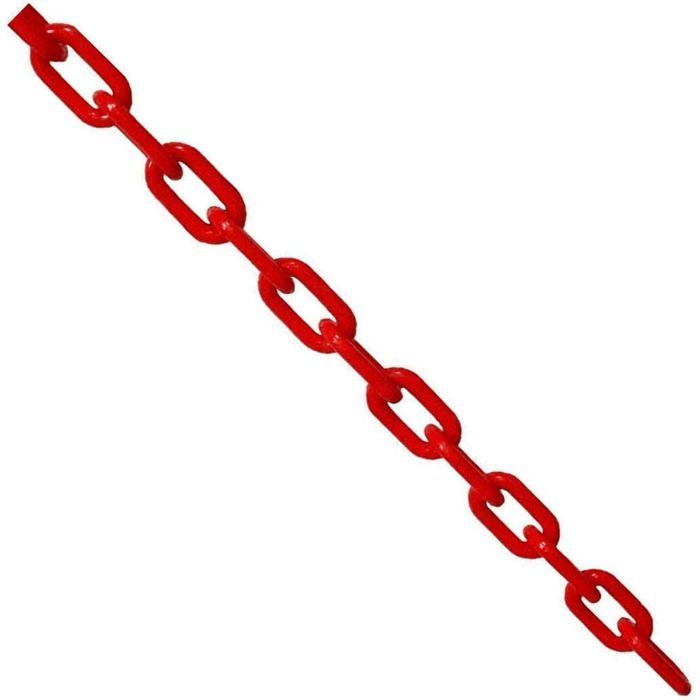 Chaîne Barrière En Plastique Toolstar - 6 Mm X 5 M, Rouge Et Blanc - Pour Délimitation, Sécurité, Stationnement, événements