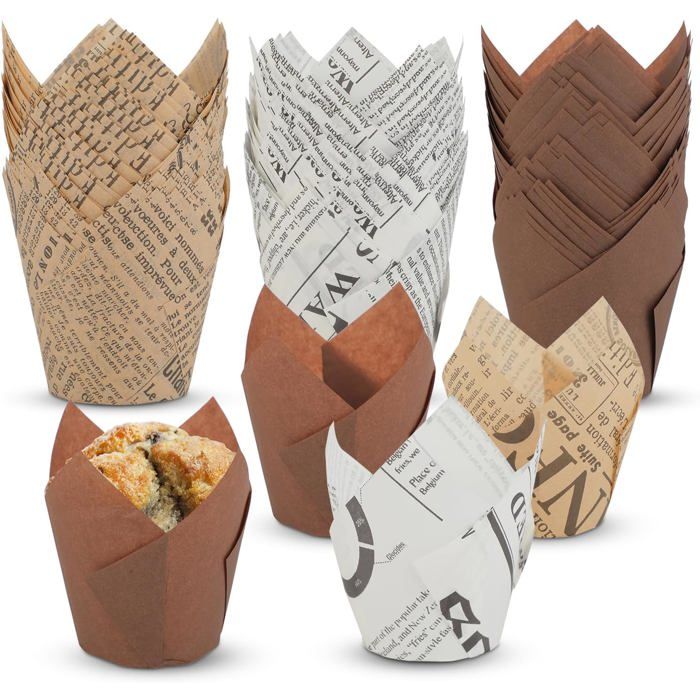 Moules à Cupcakes En Papier, Lot De 150 Moule Muffins Jetable Mini Caissettes Cupcake, Cuisson