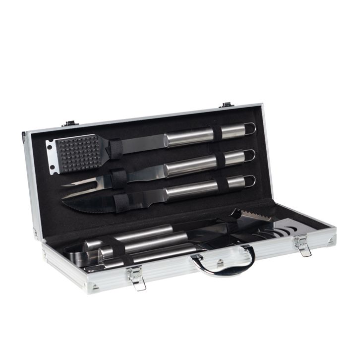Valisette 5 pièces barbecue silver - Table Passion