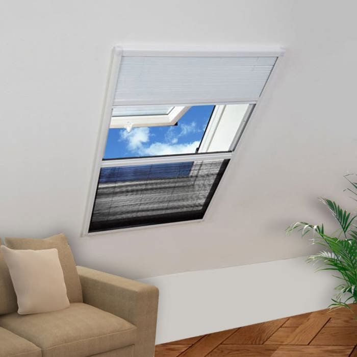 Moustiquaire plissée - vidaXL - Aluminium - 80x120cm - Noir