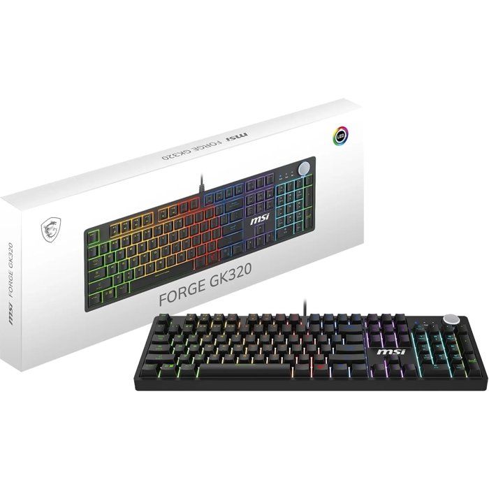 Clavier gaming mécanique - MSI - FORGE GK320 RED FR - Switches linéaires - 978 g - 44.1x13.4x3.7 cm