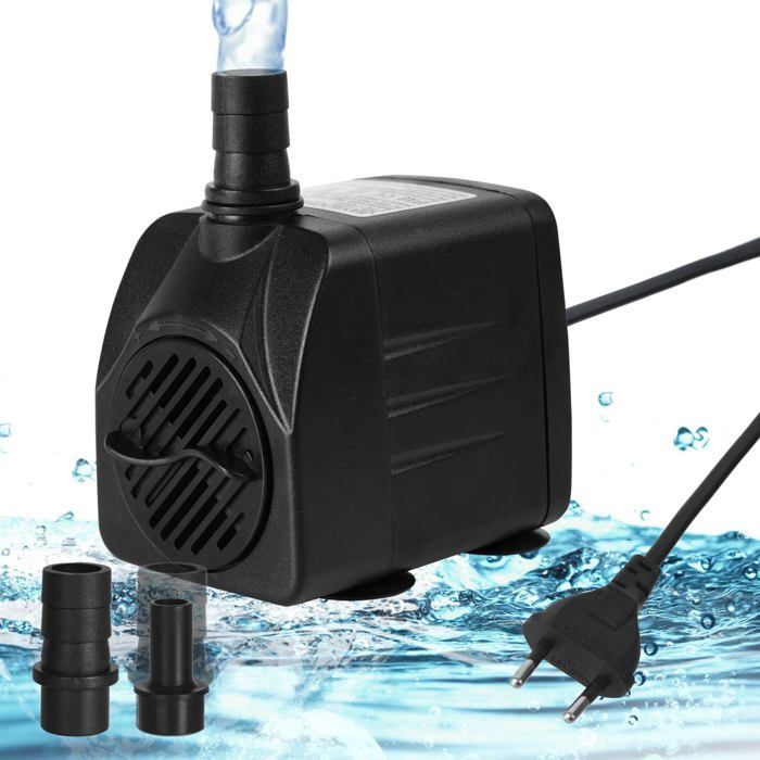 Meilleurs prix pour Pompe Eau Submersible 10W 600L/H Pompe Aquarium Ajustable Ultra-Silencieux avec 4 Pieds de Ventouses pour Étang Poisson Font Label