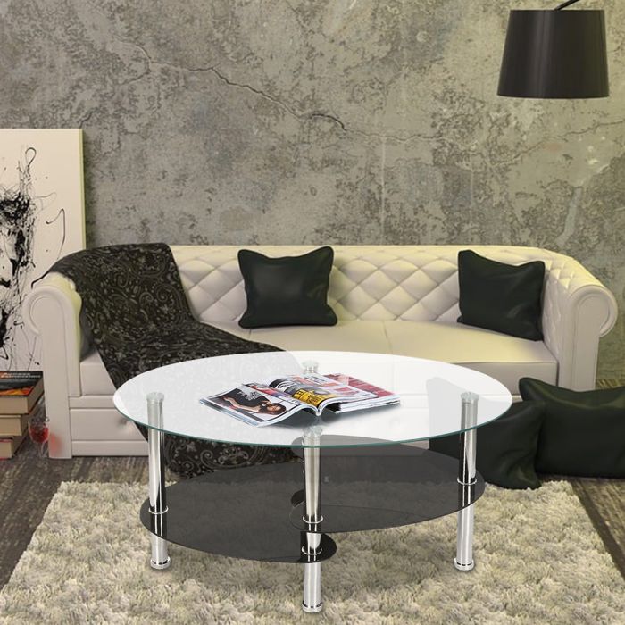 TABLE BASSE MINIMALISTE, EN VERRE, TROIS NIVEAUX, SÉCURITÉ, 900 × 500 × ...