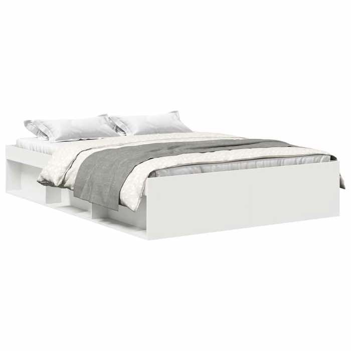 BEST-HOME Meuble de chambre - UU - Cadre de lit sans matelas - blanc 140x200 cm HH13516