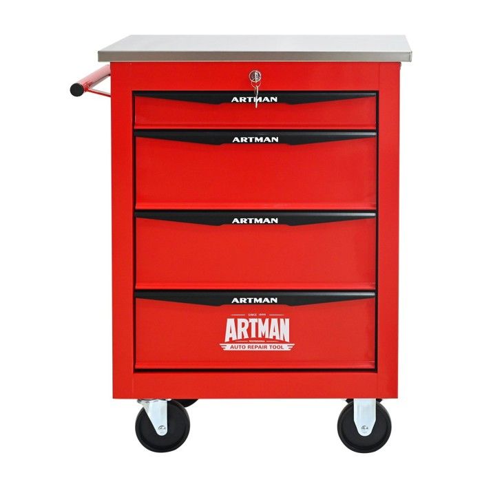 Servante Desserte Chariot à outils 4 tiroirs métal roulettes inox garage atelier réparation rouge noir 62.5×34.5×78cm Servante Desserte Chariot à outils 4 tiroirs métal roulettes inox garage atelier réparation rouge noir 62.5×34.5×78cm