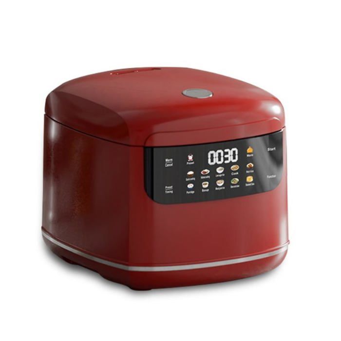 Multicuiseur électrique multifonction 2L 10 programmes minuterie revêtement antiadhésif 400W rouge - Bytelike