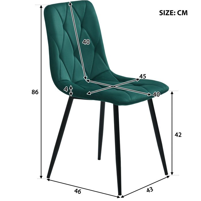 Ensemble table et chaises avec 1 table hexagonale et 4 chaises - BEAUNIV - en MDF et acier - Noir Blanc et Vert