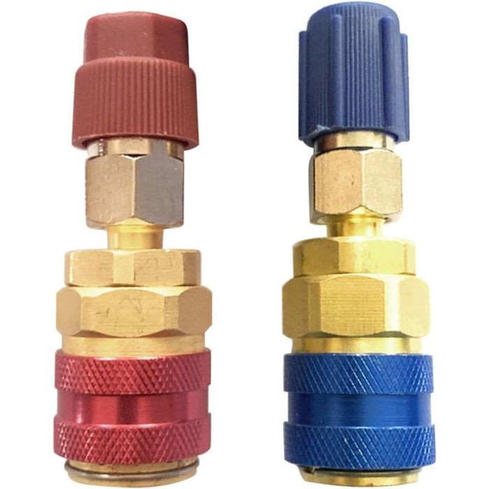 Adaptateur R134A clim auto cuivre pur kit recharge frigo rouge/bleu haute & basse pression