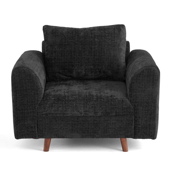 Rune - fauteuil en velours texturé - Gris Anthracite
