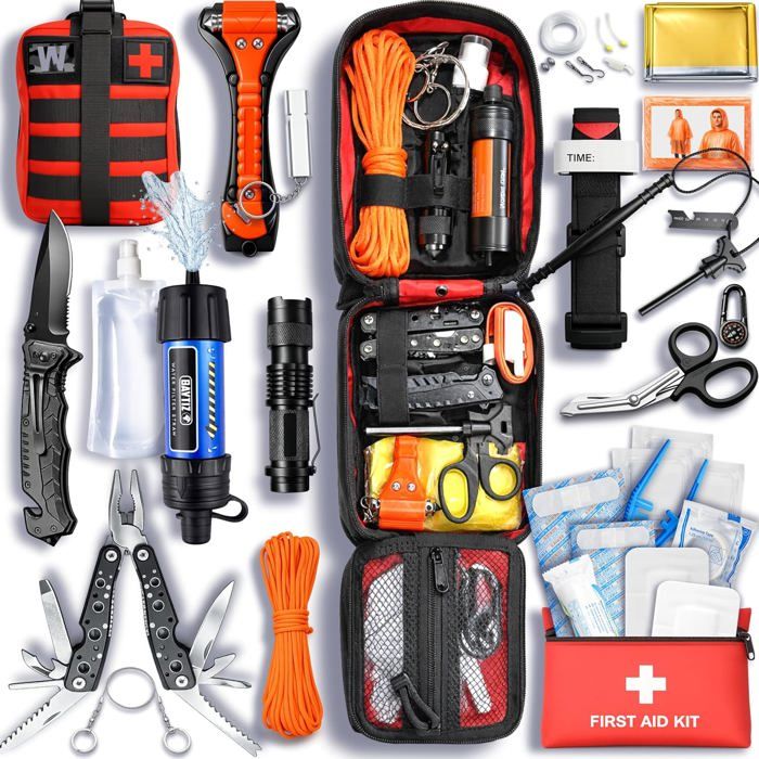 Kit de Survie Complet + Trousse de Secours Sac de