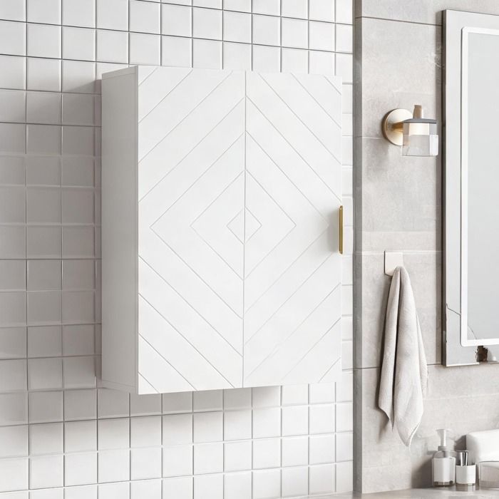 Armoire A Pharmacie en MDF Blanc 40 x 15 x 60 cm - Blanc MDF 40 x 15 x 60 cm Ref 39Z4U4