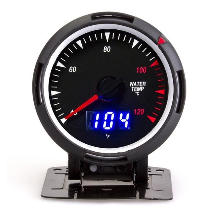 Asudaro Compteur Température Eau Moto Numérique LCD - Jauge Thermomètre Avec Alarme Pour Scooter Et Moto