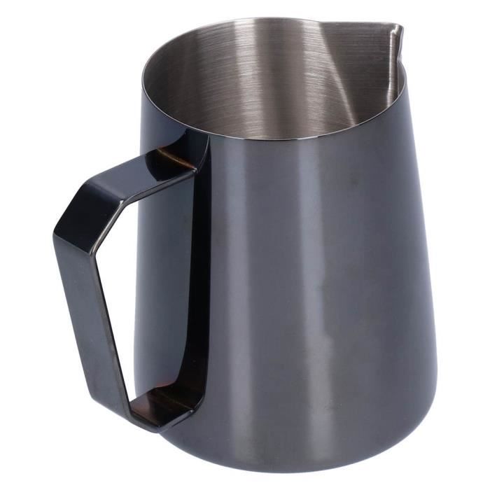 Pichet à lait réutilisable en acier inoxydable 600/1000 ml avec couvercle pour café à la maison - 1000 ml