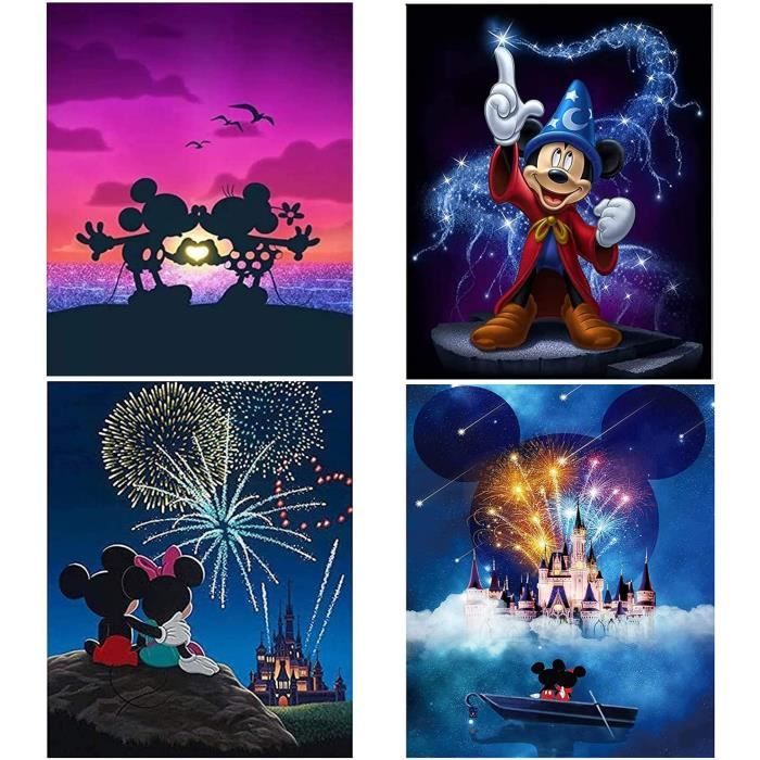 Diamant Painting pour Adultes et Enfants Artisanat Décor Murale À La Maison Diamond Painting 4 Pack DIY 5D Broderie Diamant Kit Complet A