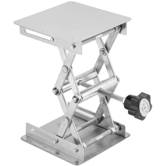 Table élévatrice En Alliage D'aluminium Pour Laboratoire - Plate-forme De Cric De Levage Scientifique - Mini Ciseaux - Support De Levage Manuel De Laboratoire De Haute Précision