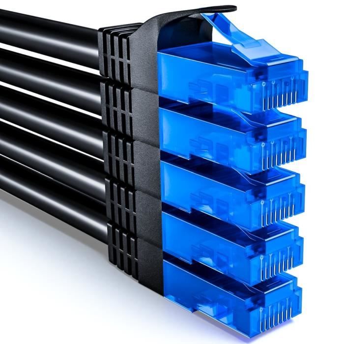 DeleyCON 3,0m CAT6 Câble Réseau - Blindage PIMF S/FTP CAT-6 RJ45 Câble Ethernet - LAN DSL