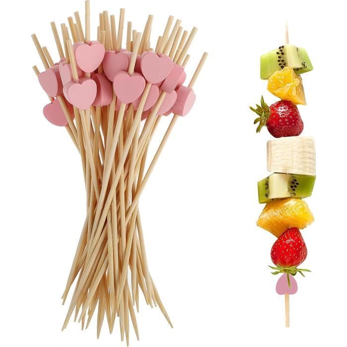 200 Pic à Cocktail En Bois Cœur - Pour Apéritifs Et Décoration