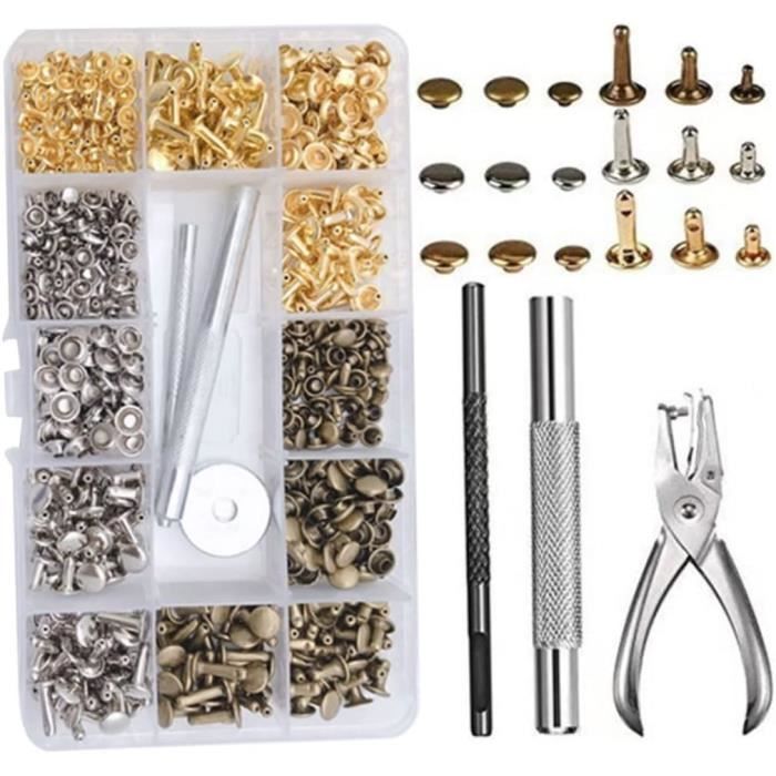 Outil De Punch En Cuir, Rivets En Cuir Rivets En Métal Tubulaire Double