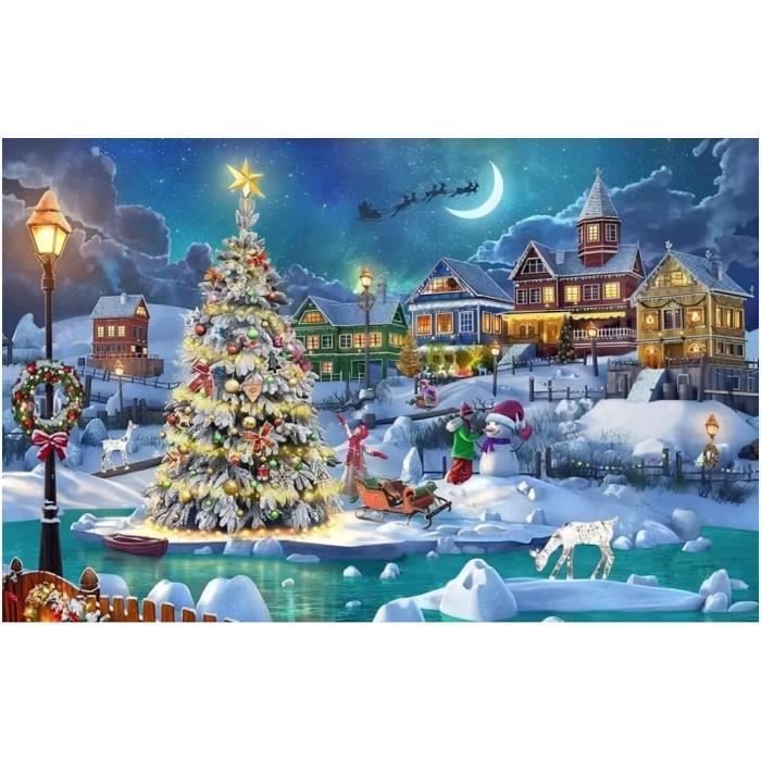 Diamond Painting Noël 5D, Tableau Diamant Maison De Noël Avec