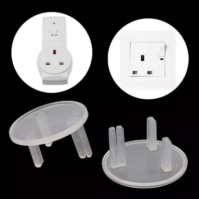 18 Caches Prise Bébé Wessper Noir - Sécurité Enfant Prises électriques Universelles