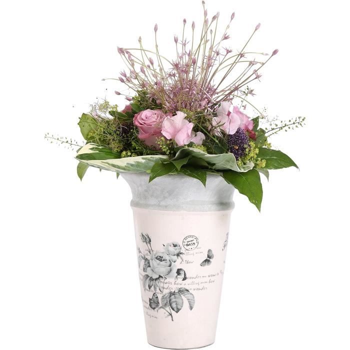 Jardinière Roma Terre Cuite 37 Cm - Pot De Fleurs Extérieur Avec Trou De Drainage - Résistant Aux Intempéries