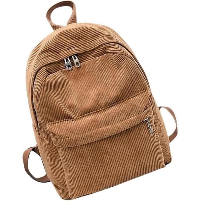 Sac à dos - Non spécifié - Velours côtelé - Marron - Multi-usages - Résistant à lusure