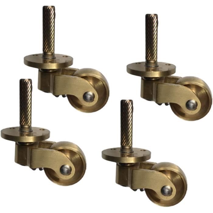 Roue De Meuble En Nylon Avec Frein, Roulettes Pivotante Muette,Rotation Universelle à 360 Degrés