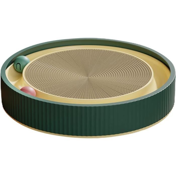 Griffoir Carton Ondulé Pliable Avec Balle Et Clochette - Jouet Interactif Chat - Design Réversible - 45x23x10cm