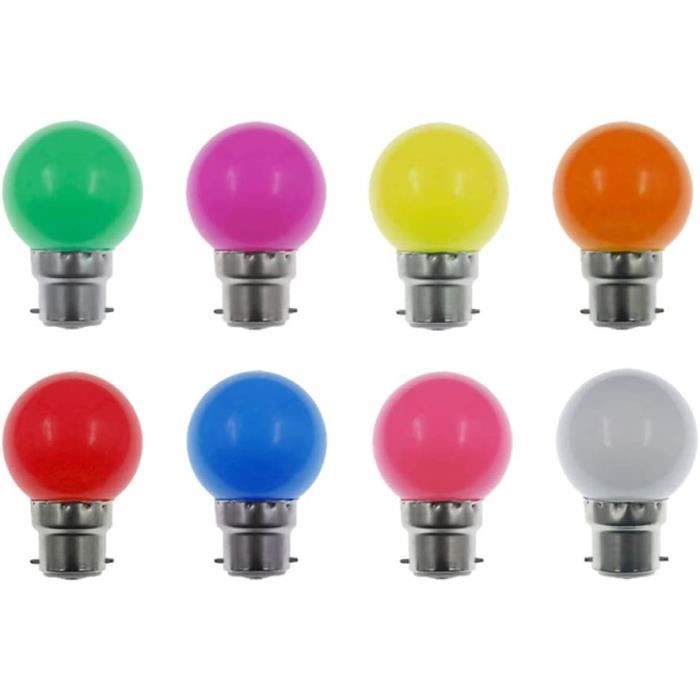 Lot De 10 Ampoules LED Colorées E27 - Décoration Fête Et Ambiance