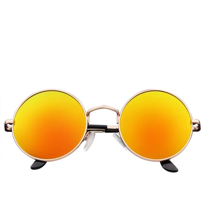 Acheter Lunettes de soleil Style Punk Vintage pour hommes et femmes, monture ronde en métal rétro, à la mode, UV400