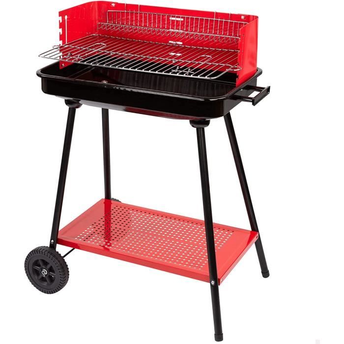 Aktive 52898 - Barbecue charbon et bois rectangulaire 66 x 44 x 85 cm ...