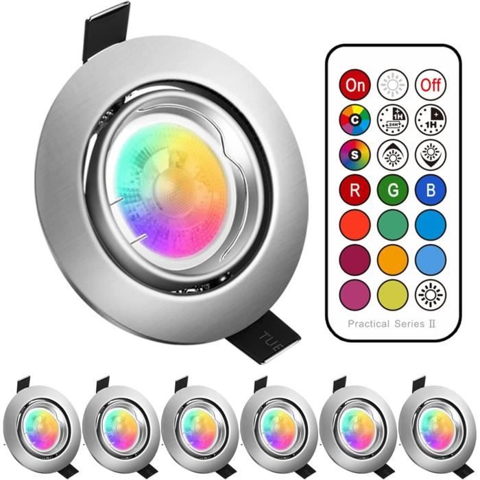 Spot LED Encastrable Orientable RGB Couleur Changement Spots LED