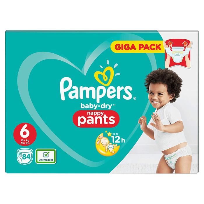 PAMPERS PANTS TAILLE 6 158 COUCHES BABY-DRY COUCHES-CULOTTES - Cdiscount  Puériculture & Eveil bébé