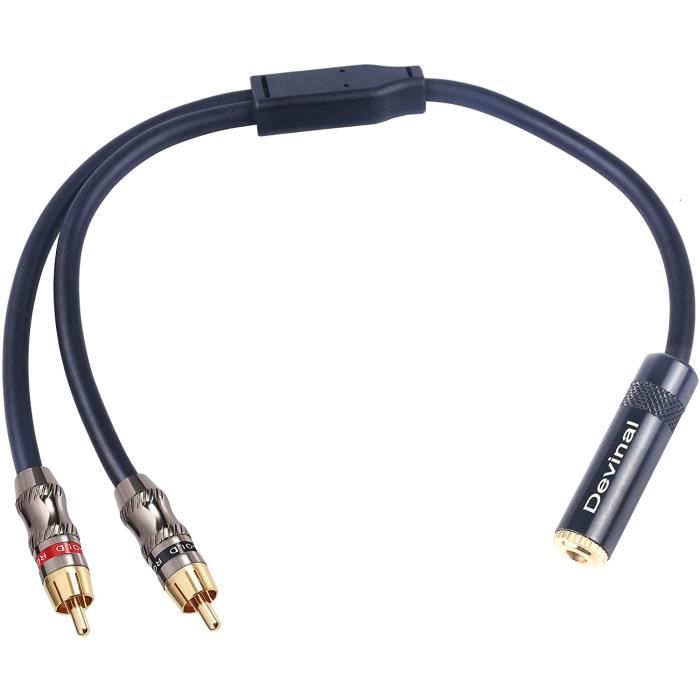 Câble Adaptateur, Câble DIN 8 Broches vers 2 RCA Résistant aux  Interférences Plug and Play Mâle vers Femelle pour Instrument