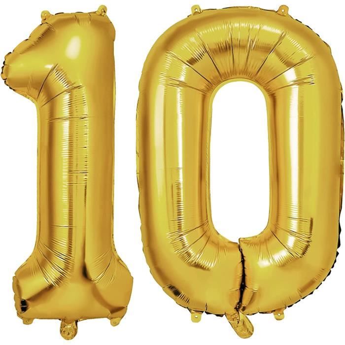 Décorations Anniversaire fête Garçon 10 ans, 10 Anniversaire Garcon Ballon,  Ballons anniversaire 10 ans, Chiffre 10 Ballons, F[1083] - Cdiscount Maison